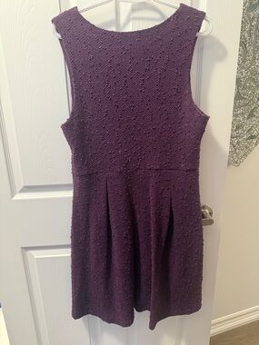 Suzy Shier Textured Plum Sleeveless Mini Dress